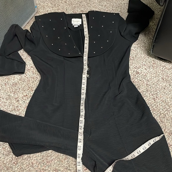 Vintage 80s/90s Joseph ribkoff stirrup pant jumpsuit with studded collar - Picture 9 of 11